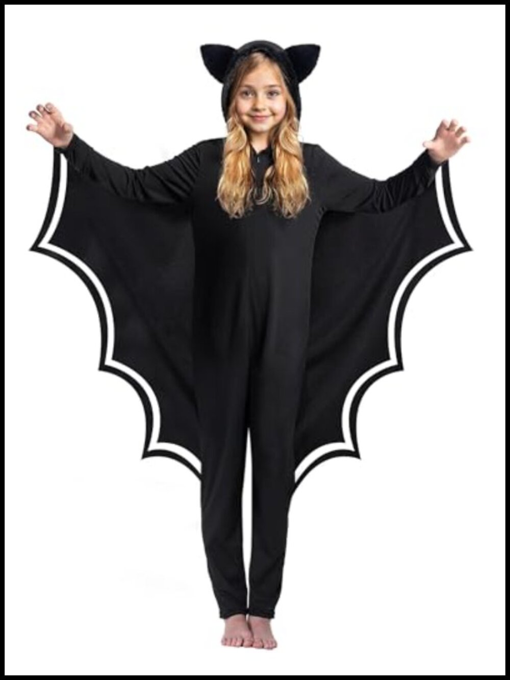 Glow in the Dark Bat Costume Kids Halloween Cosplay Jumpsuit